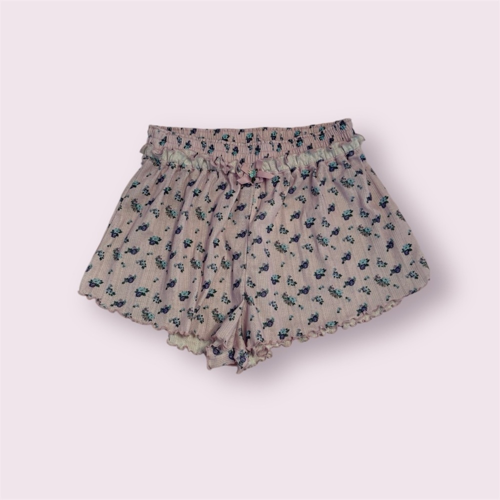 For Love And Lemons Floral Pajama Shorts - Pink and Blue
